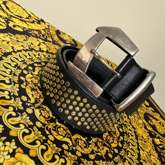 Gianni Versace Versus Studded Big Buckle Leather Belt - Picture 2 of 8